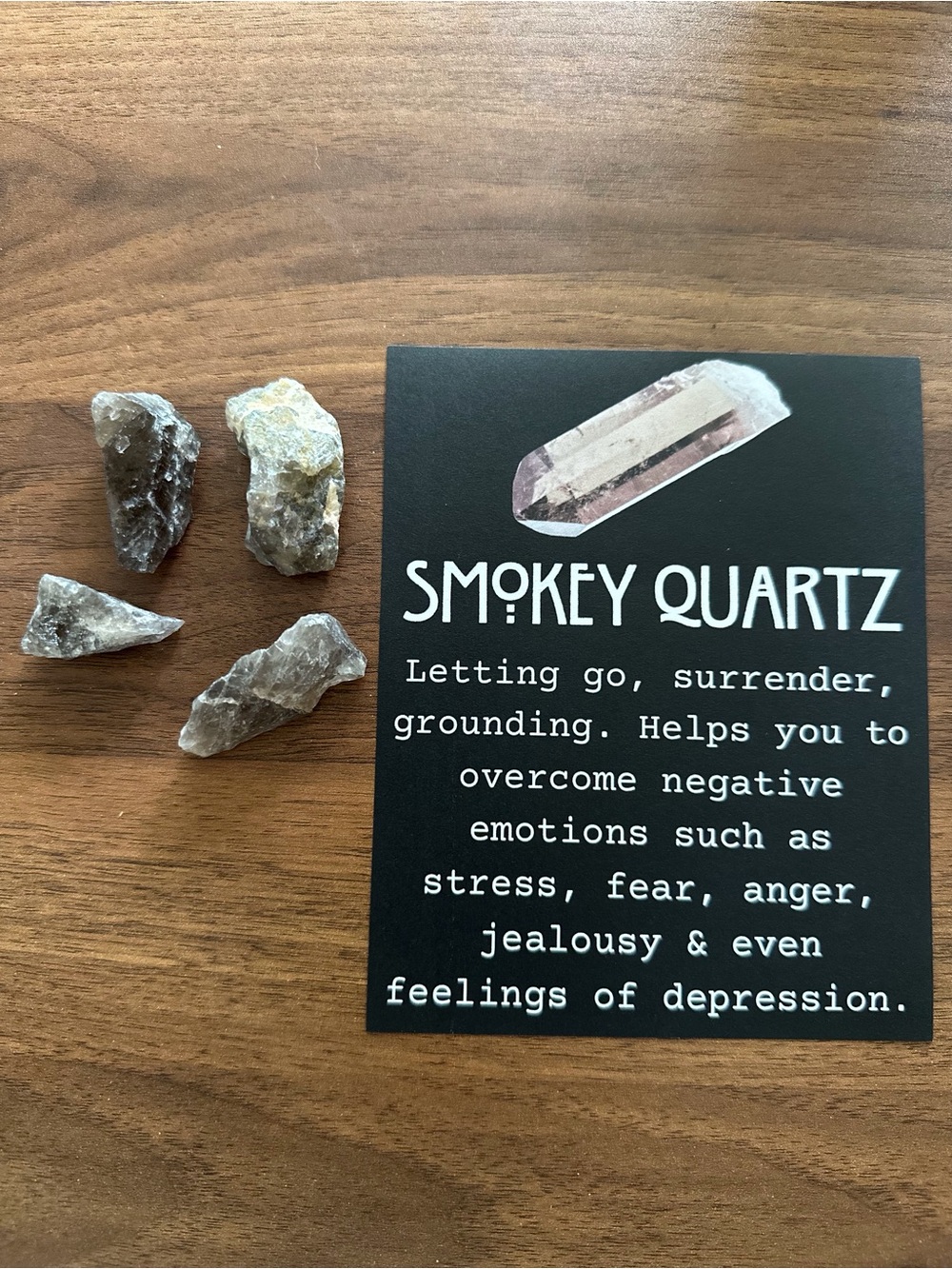 4 pcs Smokey Quartz Crystal Set - Natural Gray-Brown Tones